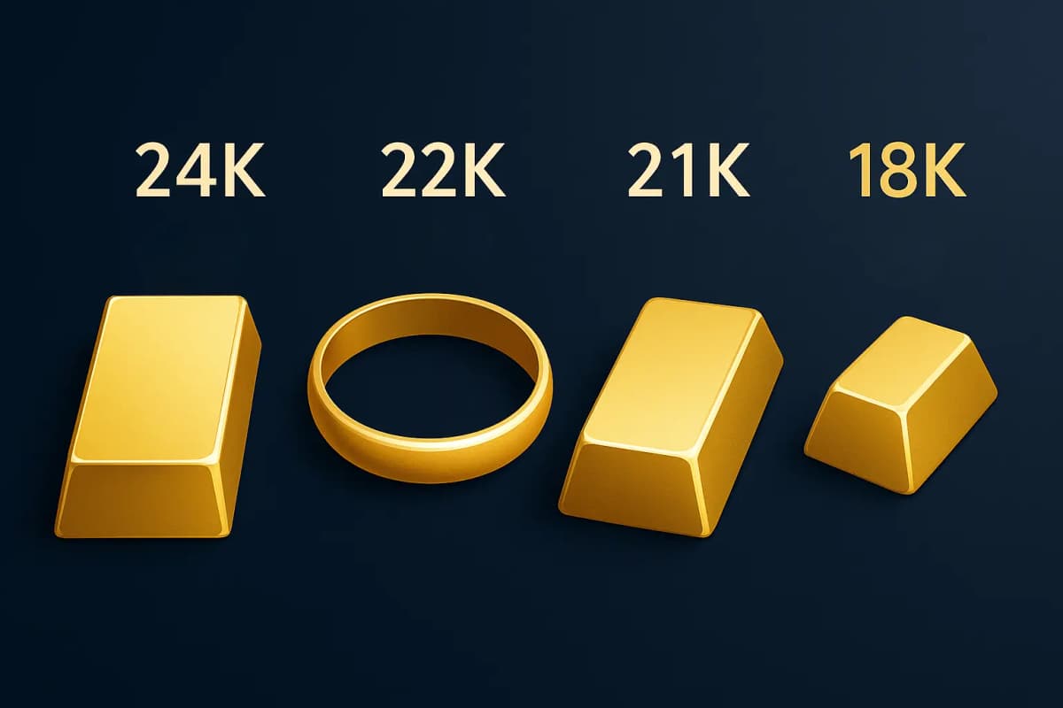 Understanding Gold Purity: 24K, 22K, 21K, and 18K Explained